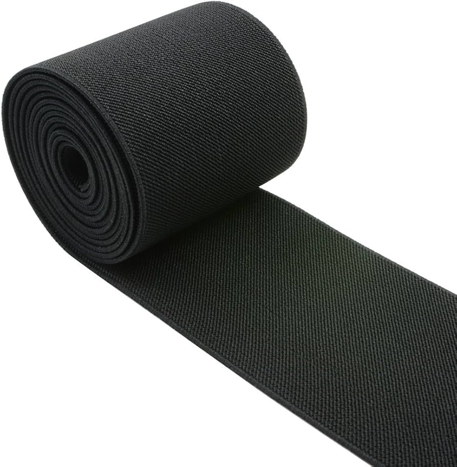 Черен широк тъкан ластик 8 см WE 1080 – здрав и стегнат ластик с Oeko-Tex сертификат Ластици