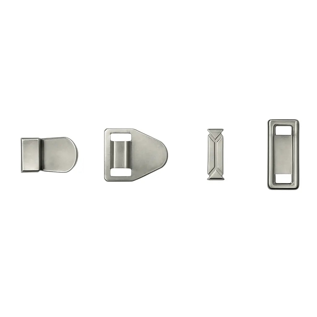 Сребристи аграфки за мъжки панталони AG 010 Nickel – метални закопчалки Аксесоари